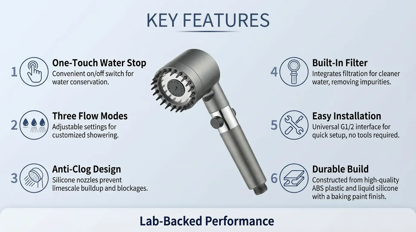 Close-up of shower head design
